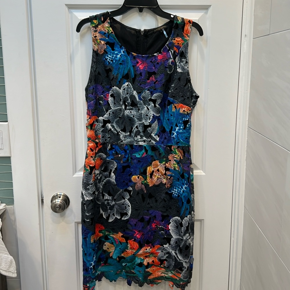 Multi colored lace shift dress
